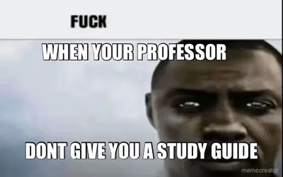 WHEN YOUR PROFESSOR - DONT GIVE YOU A STUDY GUIDE Meme Generator — Make ...