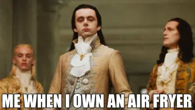 ME WHEN I OWN AN AIR FRYER meme