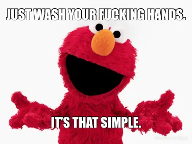 JUST WASH YOUR FUCKING HANDS. - IT’S THAT SIMPLE. meme