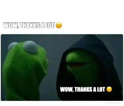 WOW, THANKS A LOT 😊 - WOW, THANKS A LOT 😒 meme