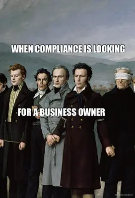 WHEN COMPLIANCE IS LOOKING - FOR A BUSINESS OWNER meme