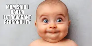 MOM SAID I HAVE A EXTRAVAGANT PERSONALITY meme