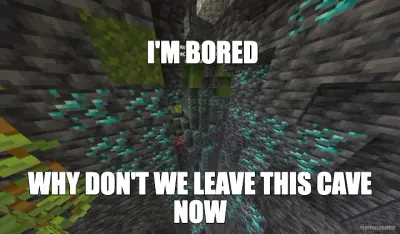 I'M BORED - WHY DON'T WE LEAVE THIS CAVE NOW meme