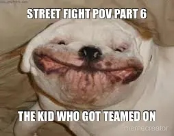 STREET FIGHT POV PART 6 - THE KID WHO GOT TEAMED ON meme