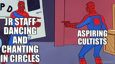 JR STAFF DANCING AND CHANTING IN CIRCLES - ASPIRING CULTISTS meme
