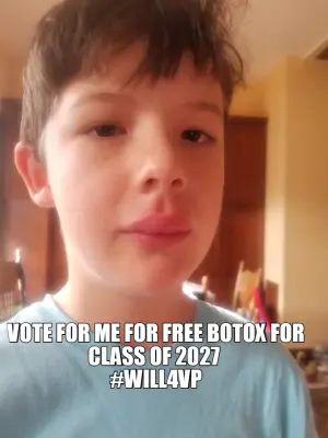 VOTE FOR ME FOR FREE BOTOX FOR CLASS OF 2027 
#WILL4VP meme