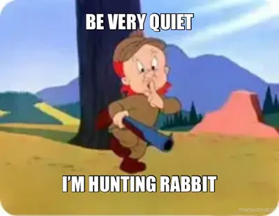 BE VERY QUIET - I’M HUNTING RABBIT meme