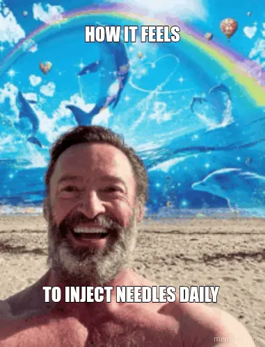 HOW IT FEELS - TO INJECT NEEDLES DAILY meme