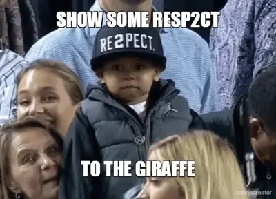 SHOW SOME RESP2CT - TO THE GIRAFFE meme
