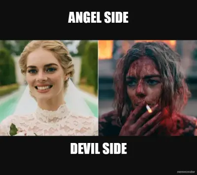 ANGEL SIDE - DEVIL SIDE meme