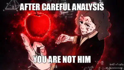 AFTER CAREFUL ANALYSIS - YOU ARE NOT HIM meme
