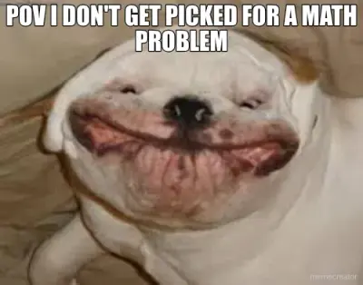 POV I DON'T GET PICKED FOR A MATH PROBLEM meme