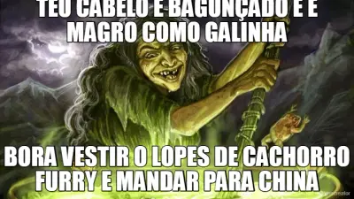 TEU CABELO É BAGUNÇADO E É MAGRO COMO GALINHA - BORA VESTIR O LOPES DE CACHORRO FURRY E MANDAR PARA meme