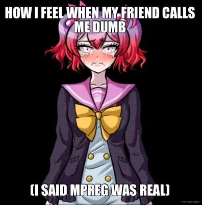 HOW I FEEL WHEN MY FRIEND CALLS ME DUMB - (I SAID MPREG WAS REAL) meme