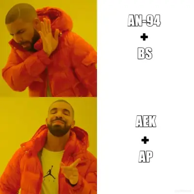 + - AEK - AP - AN-94 - + - BS meme