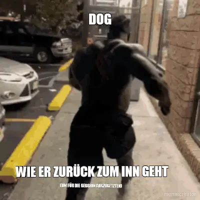DOG - WIE ER ZURÜCK ZUM INN GEHT - (UM FÜR DIE SESSION AUSZUSETZTEN) meme