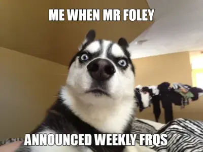 ME WHEN MR FOLEY - ANNOUNCED WEEKLY FRQS meme