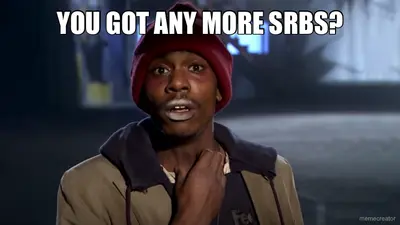 YOU GOT ANY MORE SRBS? meme