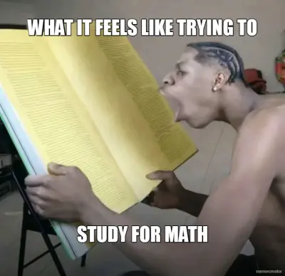 WHAT IT FEELS LIKE TRYING TO - STUDY FOR MATH meme