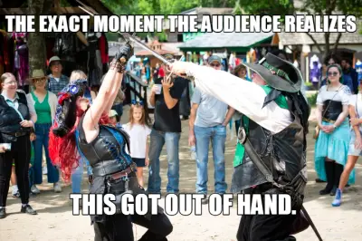 THE EXACT MOMENT THE AUDIENCE REALIZES -  THIS GOT OUT OF HAND. meme