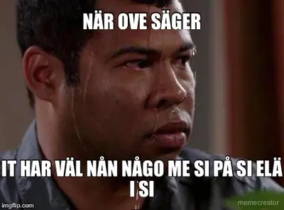 NÄR OVE SÄGER - IT HAR VÄL NÅN NÅGO ME SI PÅ SI ELÄ I SI meme