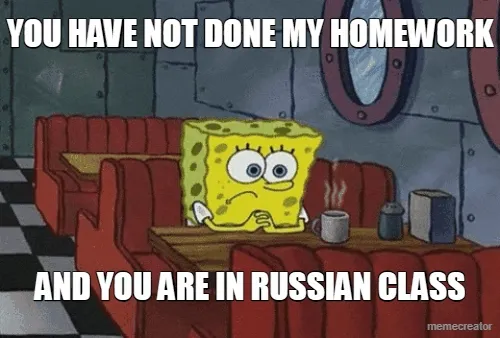 YOU HAVE NOT DONE MY HOMEWORK - AND YOU ARE IN RUSSIAN CLASS