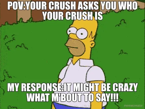 POV:YOUR CRUSH ASKS YOU WHO YOUR CRUSH IS - MY RESPONSE:IT MIGHT BE CRAZY WHAT M'BOUT TO SAY!!!