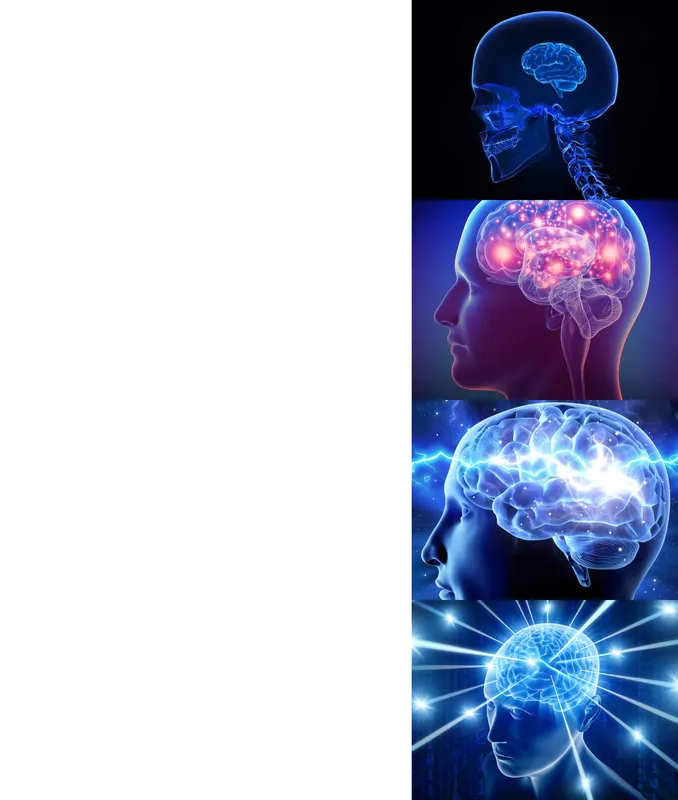 Expanding Brain meme template