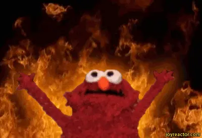 Elmo Fire Rising meme template