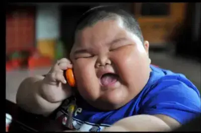 fat kid on phone meme template