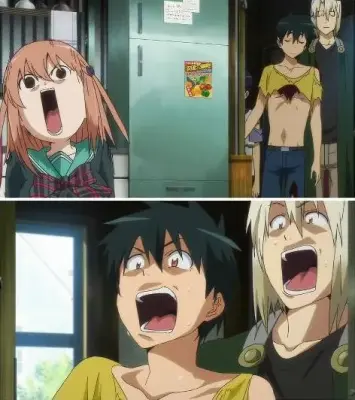 hataraku meme template