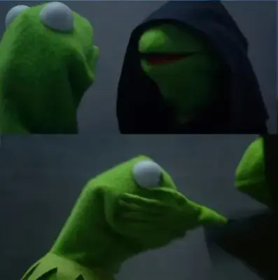 dark side kermit meme template