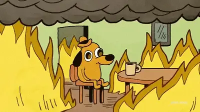 This Is Fine (Animated) meme template