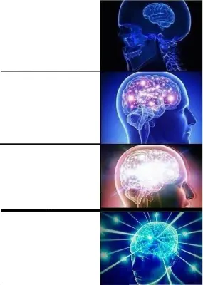 expanding brain meme template