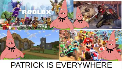 PATRICK IS EVERYWHERE meme template