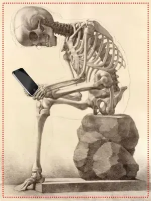 waiting for reply skeleton meme template