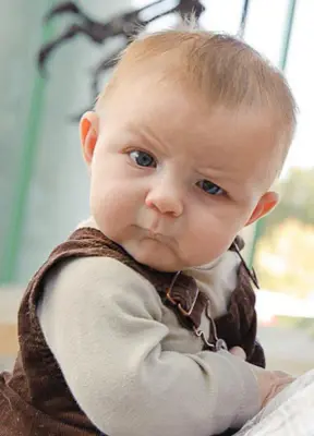 skeptical baby meme template