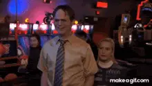 Angela scares Dwight meme template