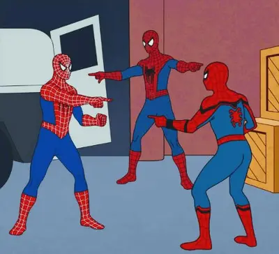 Three Spidies meme template