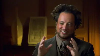 Ancient Alien Guy meme template