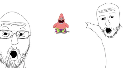 Guys Looking at Dank Patrick meme template