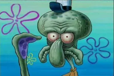 Squidward meme template