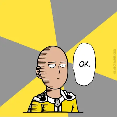 unimpressed one punch man meme template