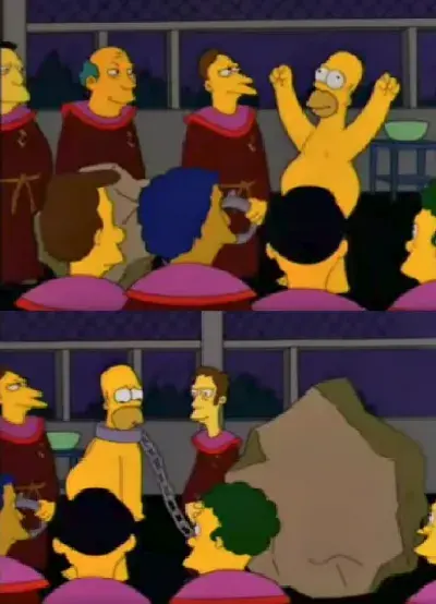 Homero piedra meme template