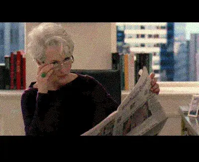 MIRANDA PRIESTLY meme template