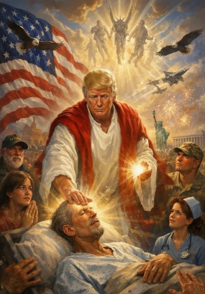 trump heals all meme template