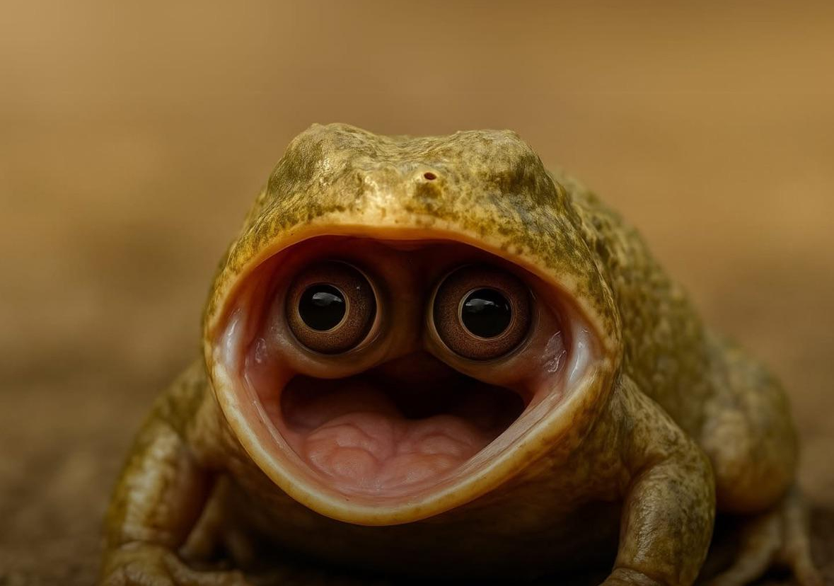 Open mouth frog meme template